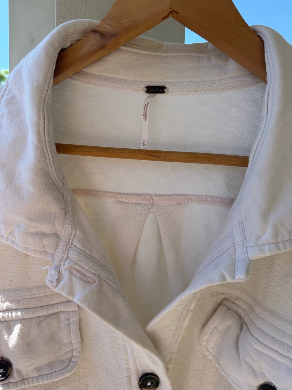 Free People Cream Button-Front Jean Jacket - Picture 5 of 5